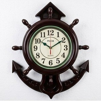 PHILI Vintage Nautical Anchor Ship Wheel Wall Clock